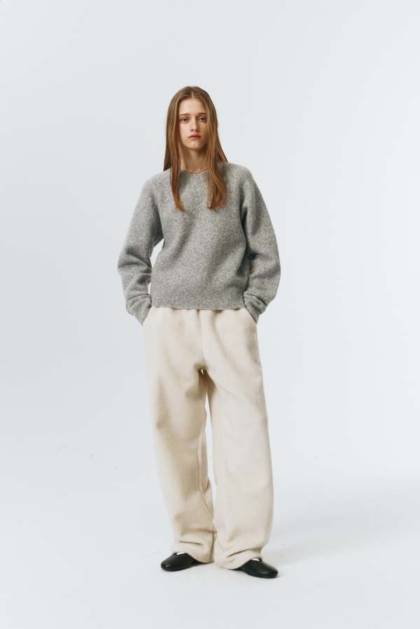 Dunst Shaggy Dog Sweater - Light Melange Grey