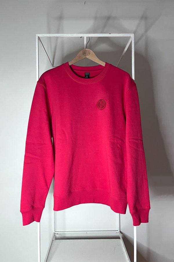 Deus Ex Machina Pill Logo Crewneck Sweatshirt - Melon Red