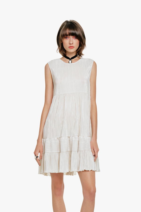 Anna Sui Plissé Babydoll Dress