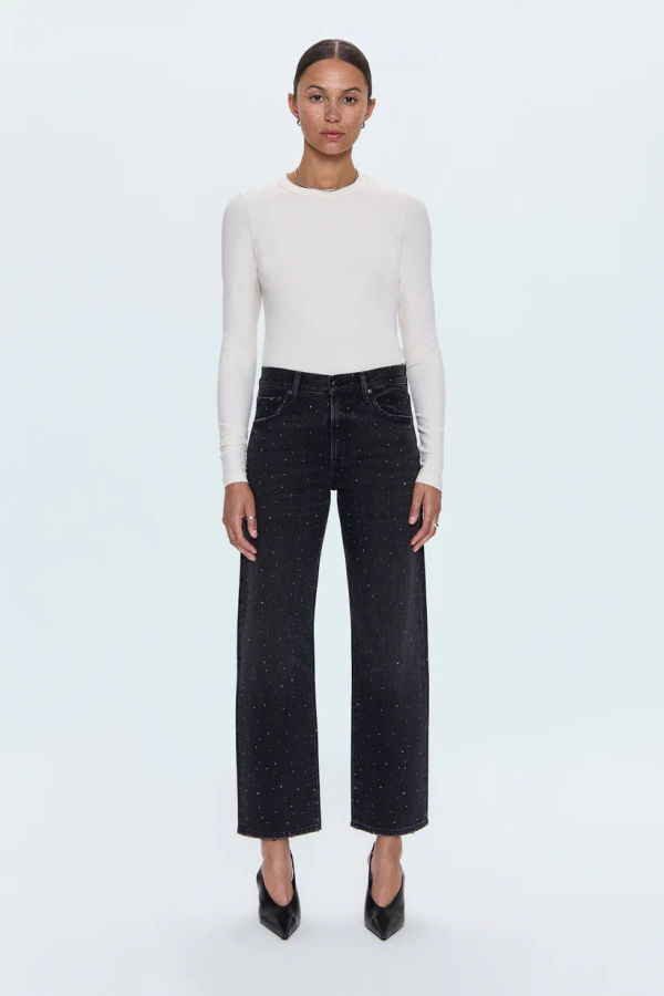 Pistola Lexi Mid Rise Bowed Jean - Silver Screen