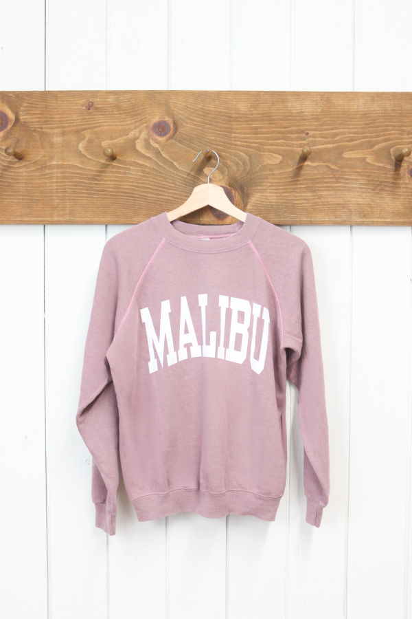 Best Regards - Upcycled Destination Goods Malibu Varsity Sweatshirt - Salmon