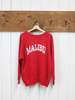 Best Regards - Upcycled Destination Goods Malibu Varsity Sweatshirt - Red - Thumbnail 1