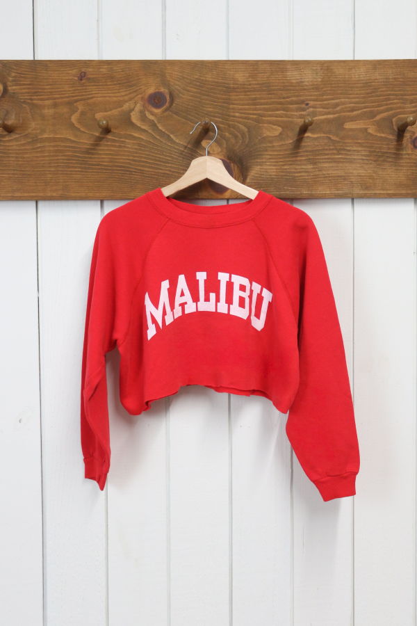 Best Regards - Upcycled Destination Goods Malibu Varsity Sweatshirt - Red
