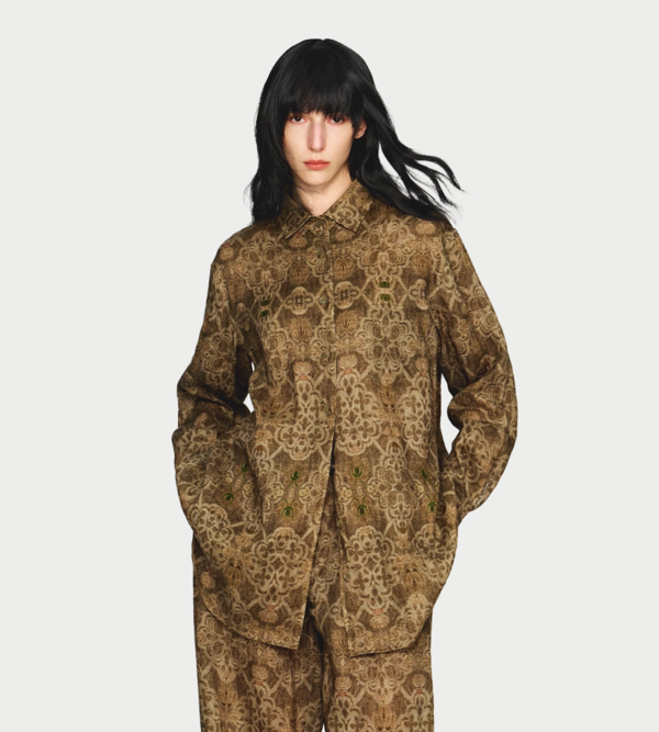 INTO THE EAST Printed Linen Shirt