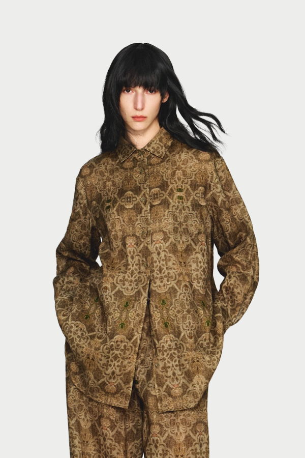 INTO THE EAST Printed Linen Shirt