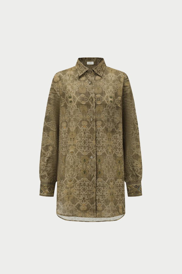 INTO THE EAST Printed Linen Shirt