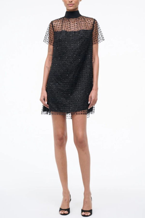 Staud Ilana Mini Dress - Stardust Onyx