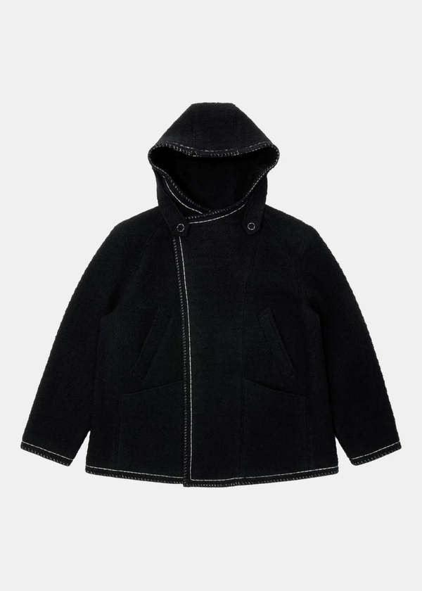 ADER ERROR Hooded-Neck Long-Sleeve Coat - Black