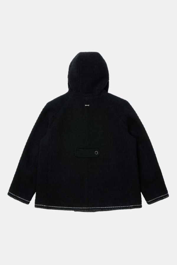 ADER ERROR Hooded-Neck Long-Sleeve Coat - Black