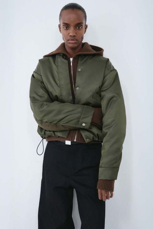 KASSL EDITIONS Bomber Short Jacket - Khaki