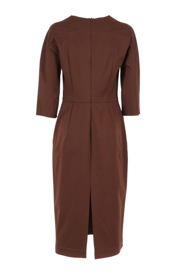Fabiana Filippi Milano Stitch Jersey Fitted Dress With Piercing Detail Dress - Brown