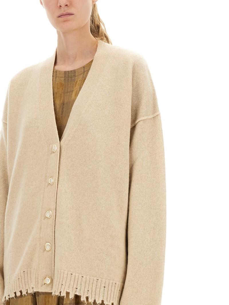Uma Wang Cashmere Cardigan With Buttons Cardigan - Beige
