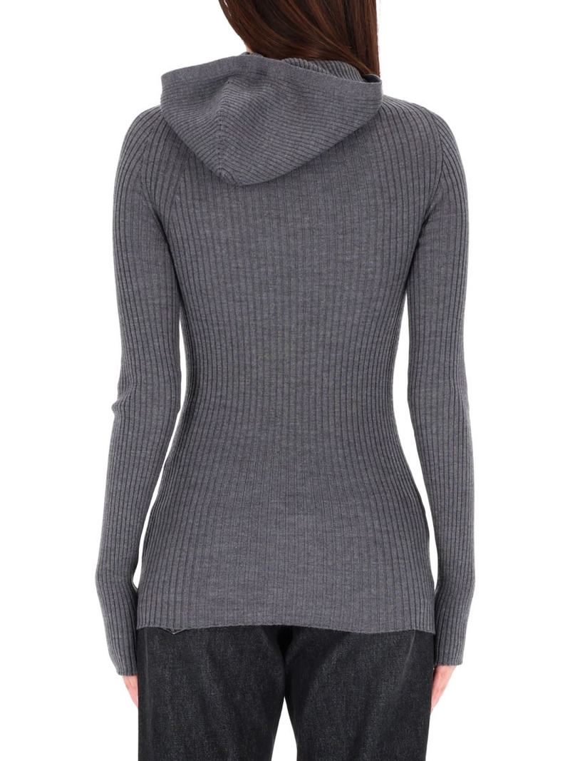Jean Paul Gaultier Ribbed Wool Sweater - Gray