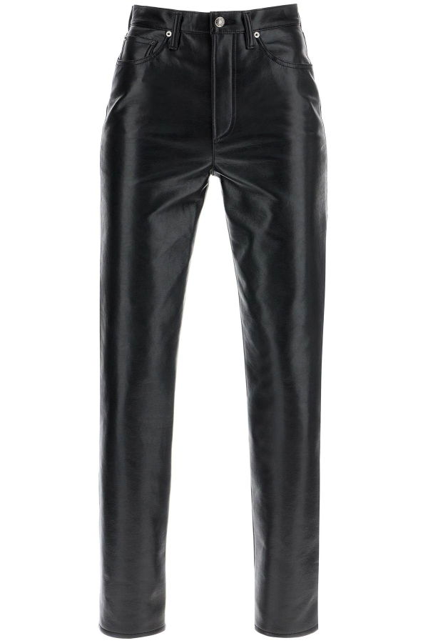 AGOLDE 90s Recycled Leather Pinch Waist Pants - Black