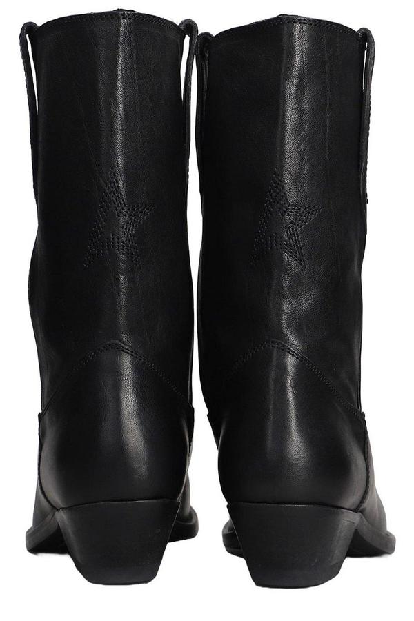 Golden Goose Wish Star Texan Ankle Boots - Black