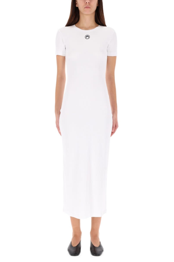 MARINE SERRE Midi Dress Moon - White