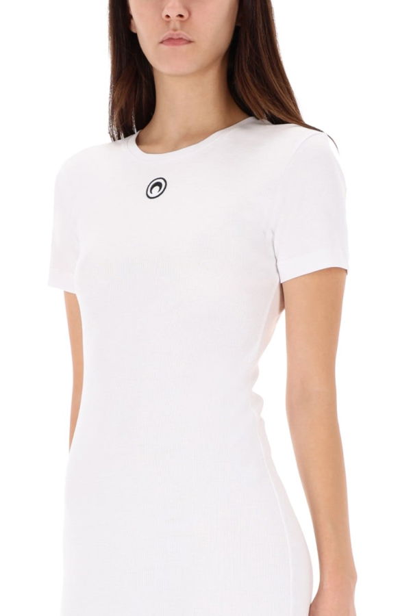 MARINE SERRE Midi Dress Moon - White