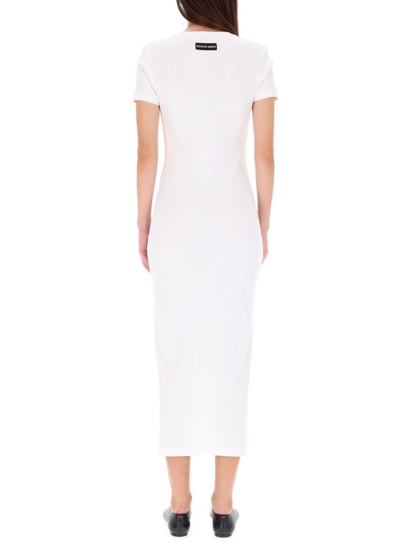 MARINE SERRE Midi Dress Moon - White
