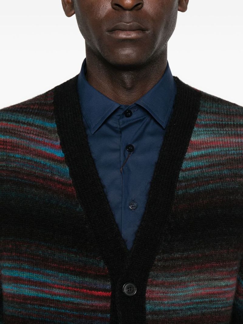 PAUL SMITH Wool V-Necked Cardigan - Multicolour