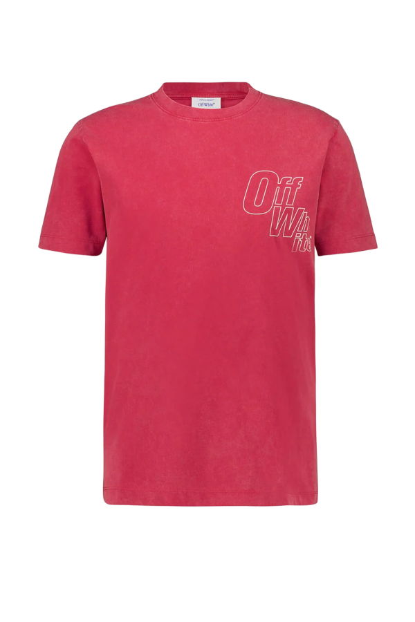 Off-White Cotton T-shirt - Red