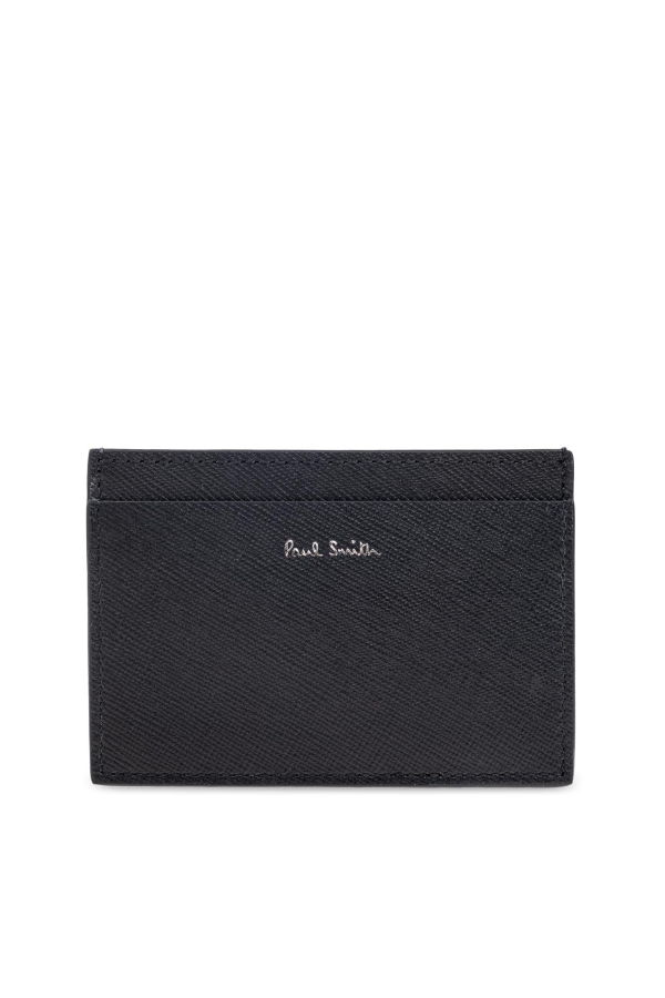 PAUL SMITH Leather Card Holder With Print - Black