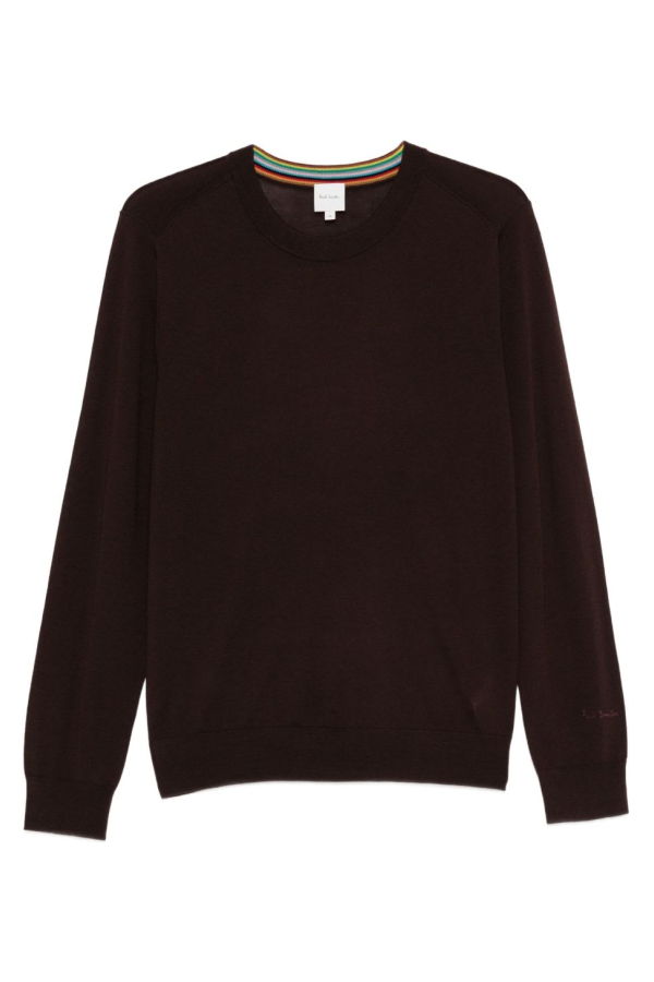 PAUL SMITH Wool Crewneck Sweater - Brown