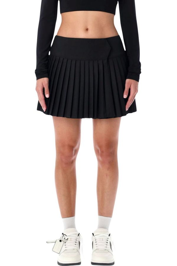 Off-White Big Bookish Pleated Skirt With Logo Skirt - Black