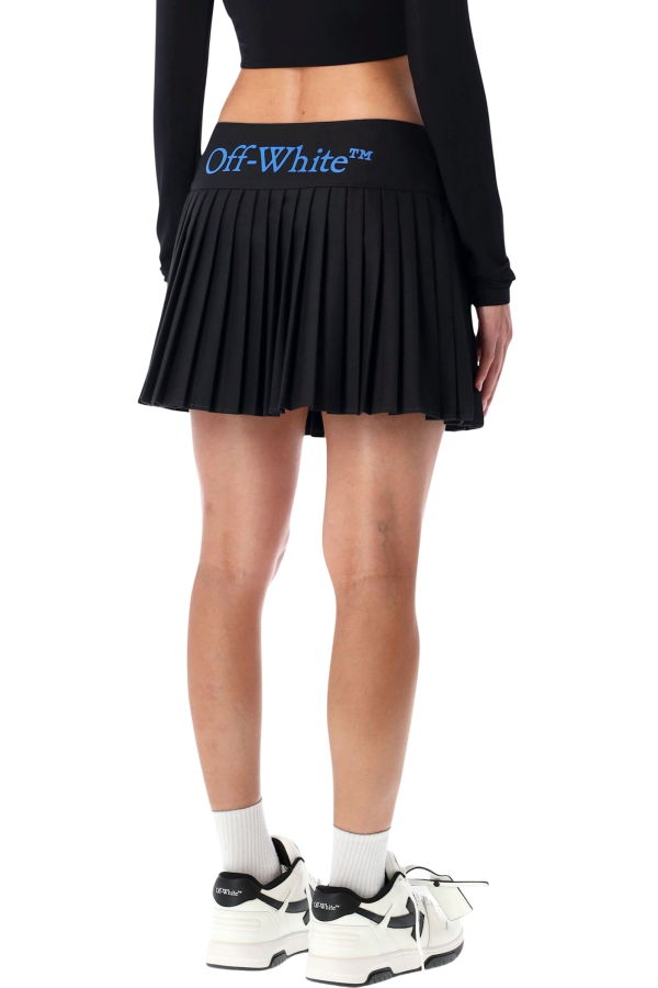 Off-White Big Bookish Pleated Skirt With Logo Skirt - Black