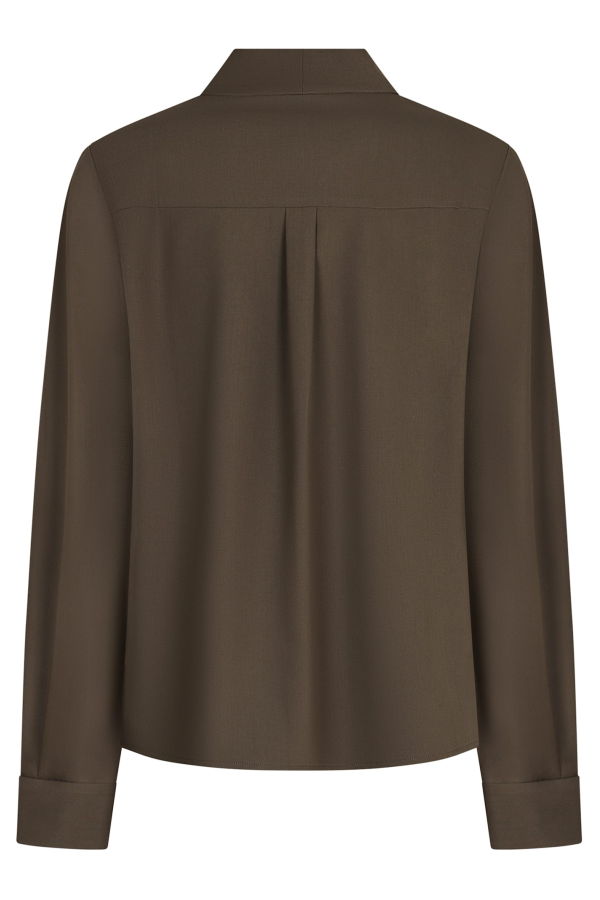 Self-Portrait Twill Blouse - Green