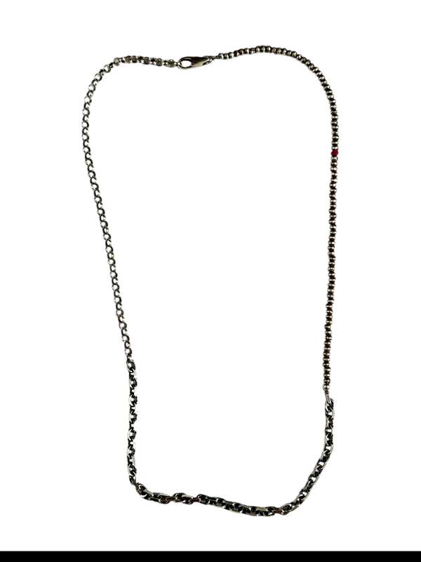 title of work Mixed Link Necklace with Ruby