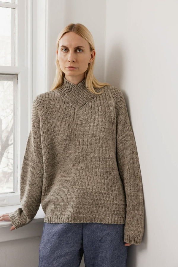 Wol Hide Cross Neck Pullover