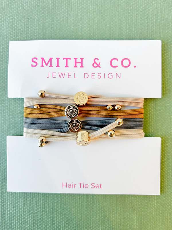 Smith and Co. Design Skinny Hair Tie Set - Neutral
