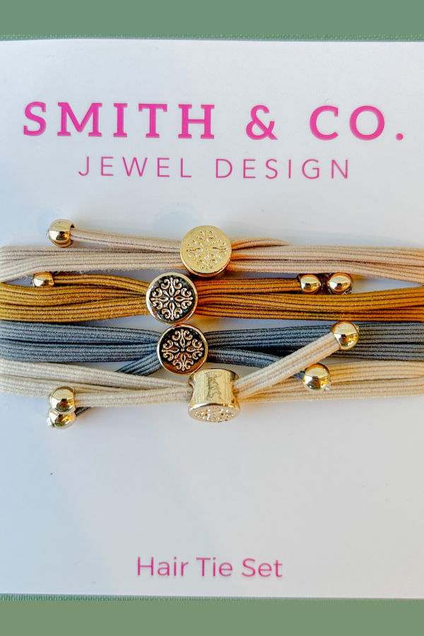 Smith and Co. Design Skinny Hair Tie Set - Neutral