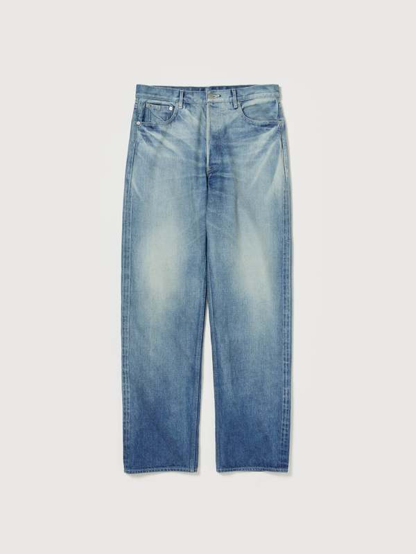 Auralee Selvedge Faded Heavy Denim Wide Pants