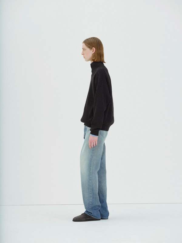 Auralee Selvedge Faded Heavy Denim Wide Pants | Garmentory