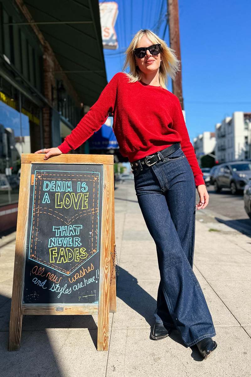 Perfect White Tee Ziggy Reverse Fleece Shrunken Crew