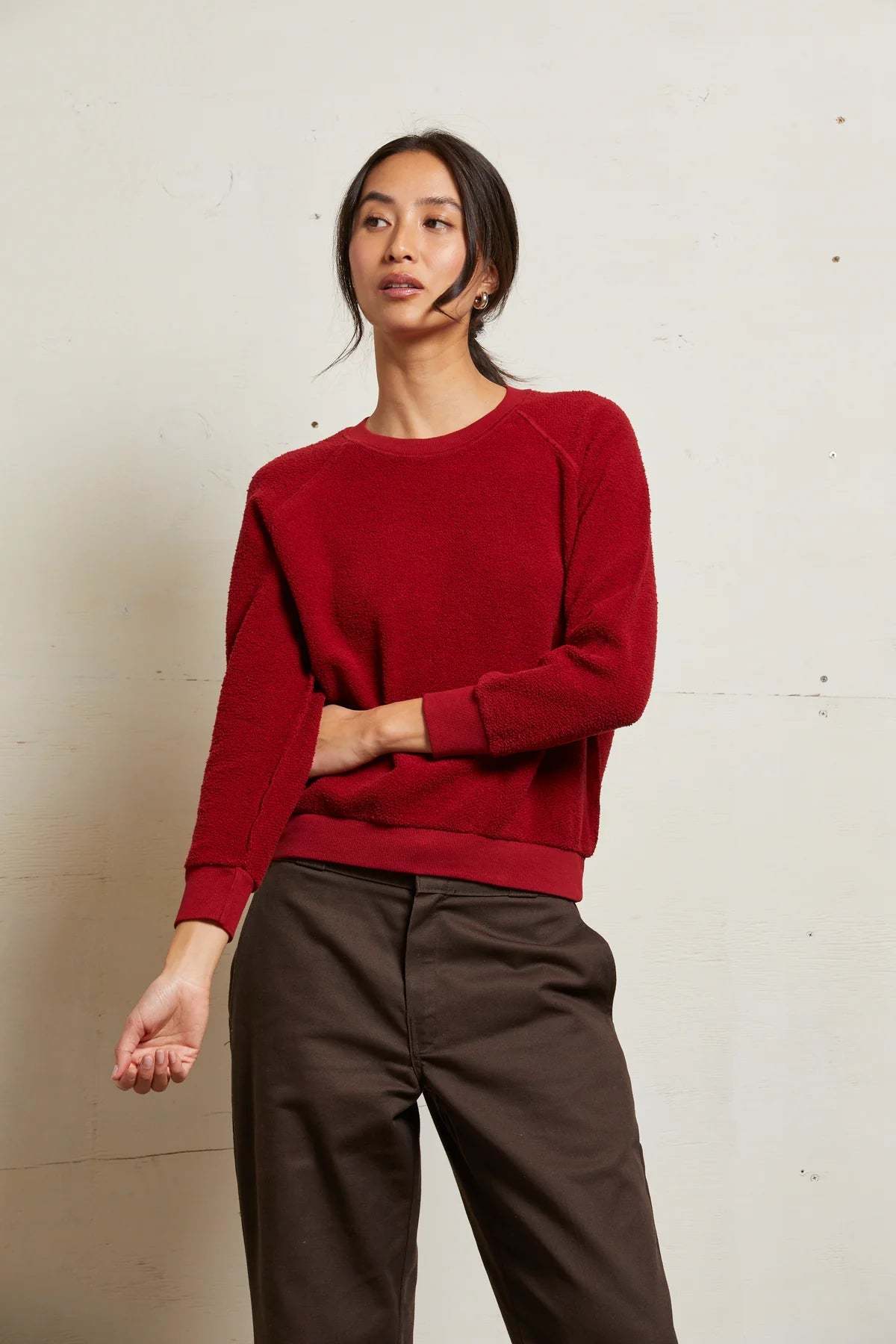 Perfect White Tee Ziggy Reverse Fleece Shrunken Crew - Image 6 of 38