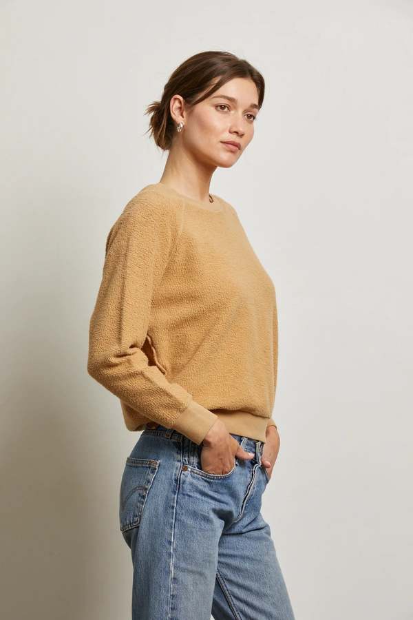 Perfect White Tee Ziggy Reverse Fleece Shrunken Crew