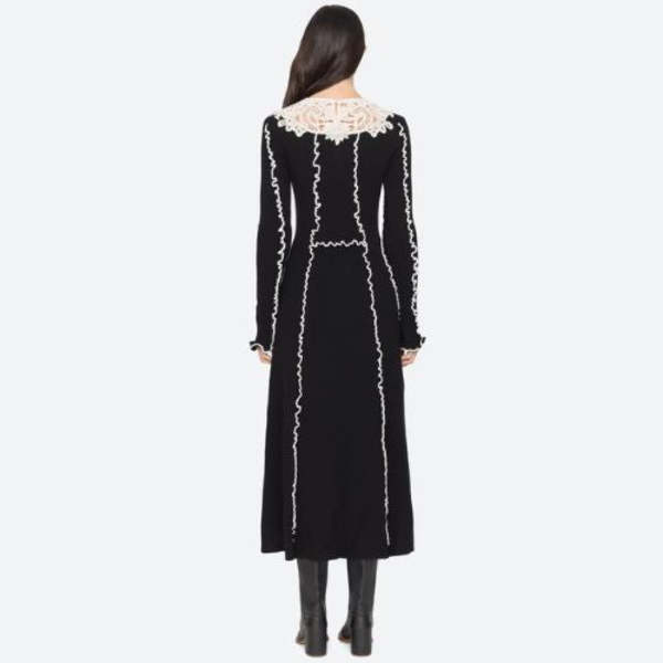 louren vintage lace knit dress お値下げ交渉⭕ Sea NY Vania Lace Long Sleeve Midi Knit Dress - Black | Garmentory
