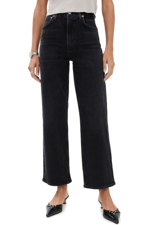 AGOLDE Ren High-Rise Wide Leg Jeans - Hush