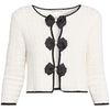 alice + oliva Akira Bow Knit Cardigan - Soft White/Black - Thumbnail 1