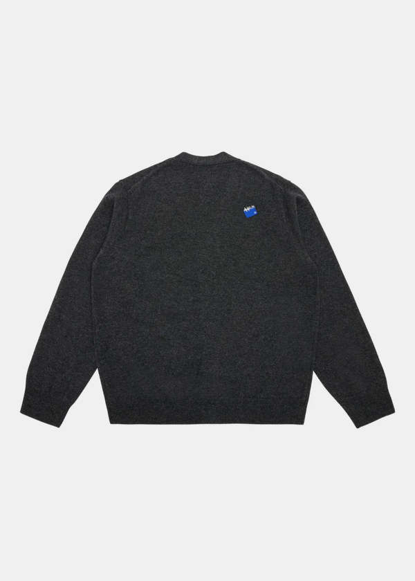 ADER ERROR Logo-Patch Button Cardigan - Charcoal