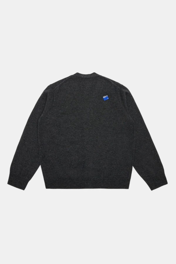ADER ERROR Logo-Patch Button Cardigan - Charcoal