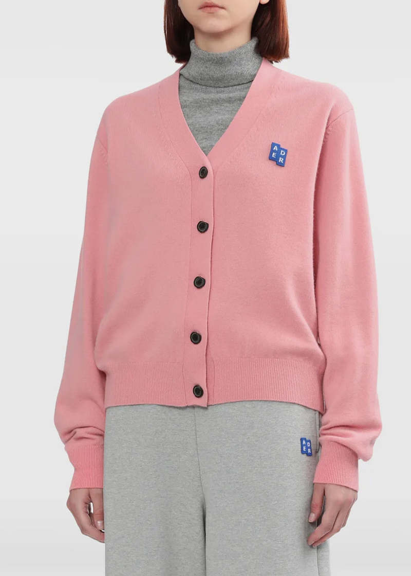 ADER ERROR Logo-Appliqu Cardigan - Pink