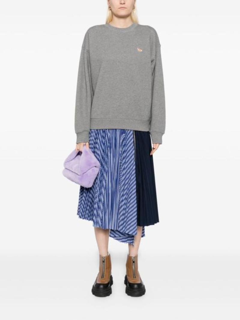 Maison Kitsun Tunic Top - Medium Grey Melange