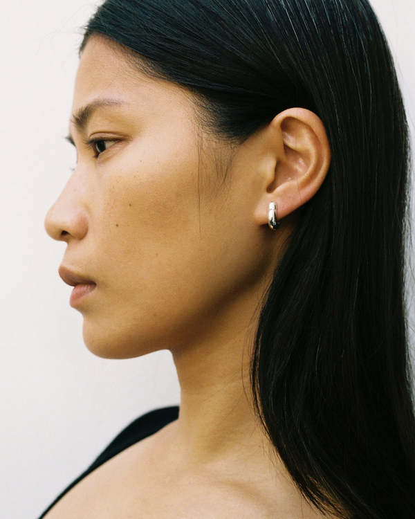 Annika Inez Mini Ample Hinge Earrings - Sterling Silver