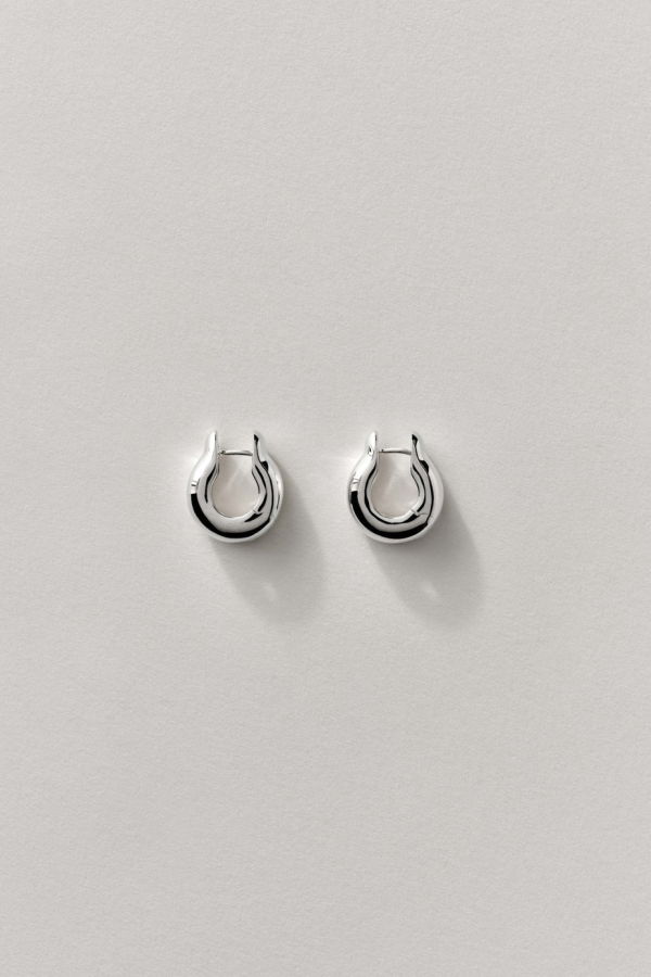 Annika Inez Small Ample Hinge Earrings - Sterling Silver