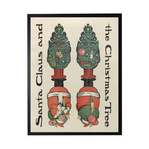 Antique Curiosities Little Santa and Christmas Tree Framed Print