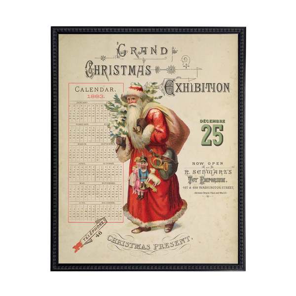 Antique Curiosities Painting of Santa Framed Print