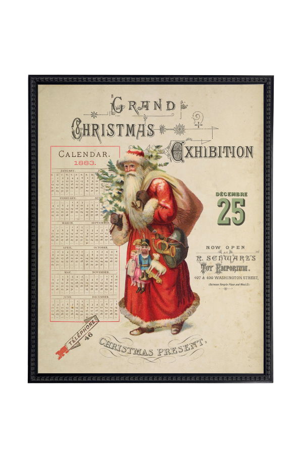 Antique Curiosities Painting of Santa Framed Print